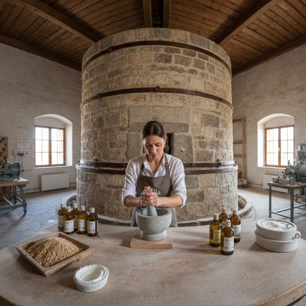 Ria handcrafting products in the mill